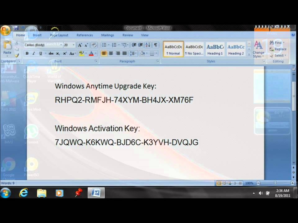 Windows 7 ultimate key